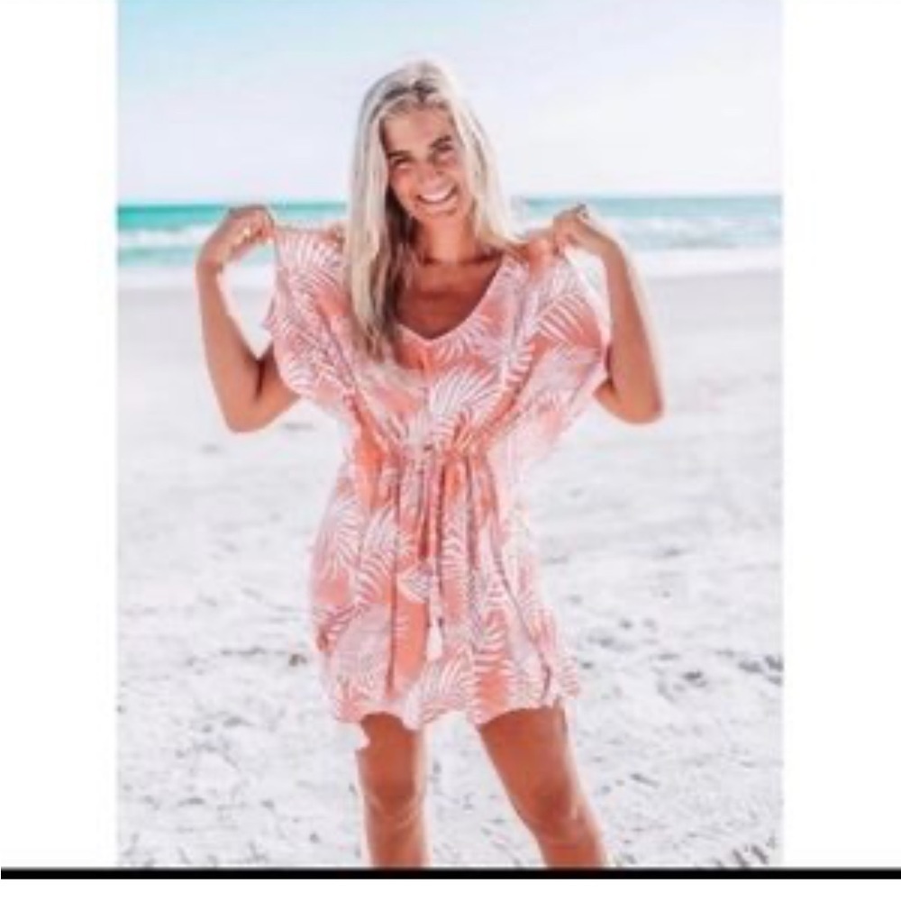 Cleobella Dreamy Sunset Swimsuit Coverup Dress Tropical Print Tassels One Size - Picture 2 of 10